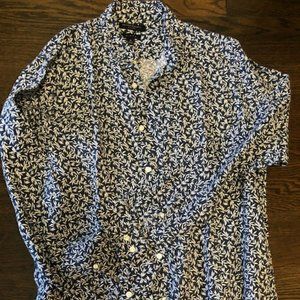 Banana Republic Full Sleeve Printed Linen Men Medium Size